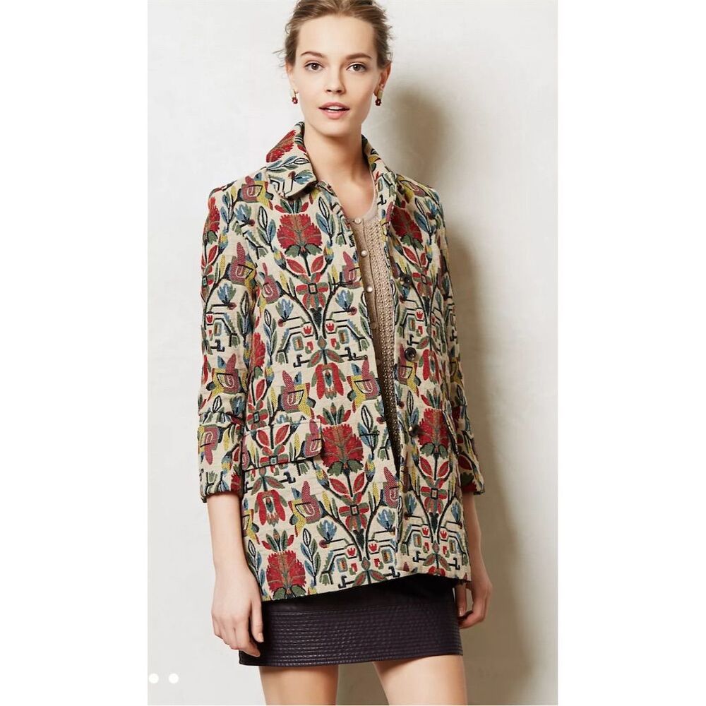 Anthropologie Multicolor Floral Jacket